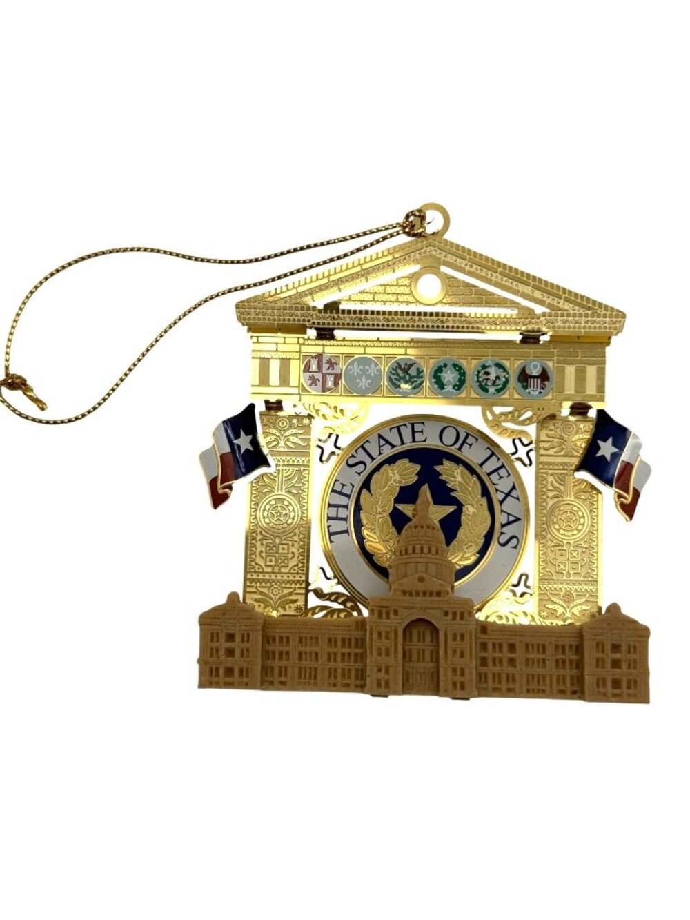 2010 Texas State Capitol Gold Plated Christmas Ornament Box Pamphlet - Picture 2 of 4